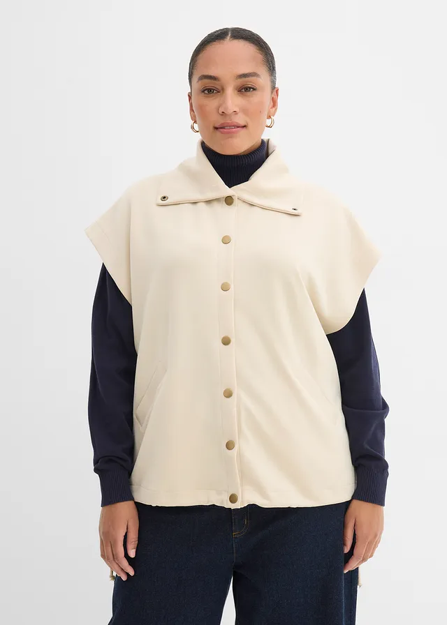 Gilet sans manches en matière néoprène confortable, Couleur: sable clair