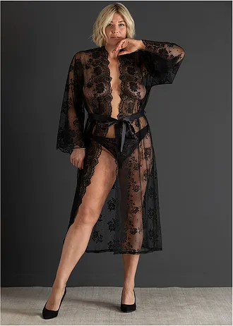 Lange kimono, Kleur: zwart