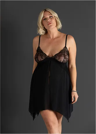 Slipdress, Kleur: zwart