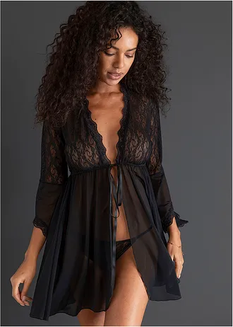 Kimovo a kalhotky tanga (2dílná souprava), barva: černá