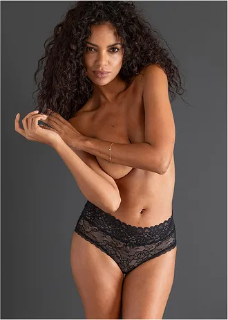 High Waist nyitott női alsó • fekete • bonprix áruház