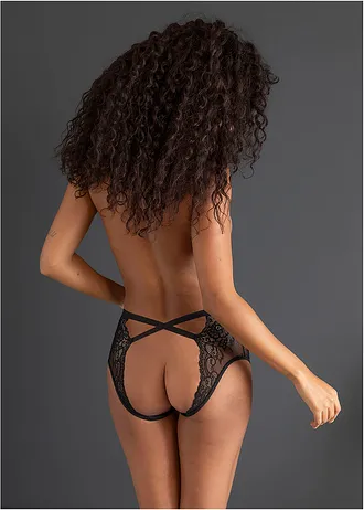 Slip taille haute ouvert • noir • Boutique bonprix