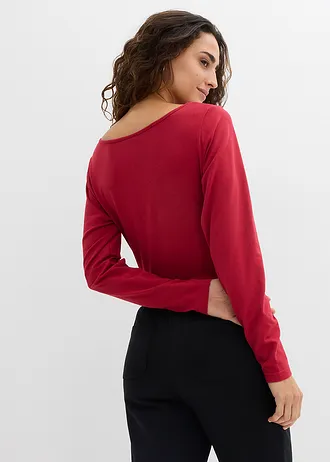 Body cu mâneci lungi (set/2 buc.) • albastru-petrol-roșu-cireașă • magazin bonprix