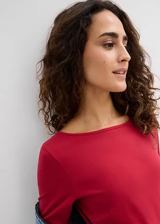 Body cu mâneci lungi (set/2 buc.) • albastru-petrol-roșu-cireașă • magazin bonprix