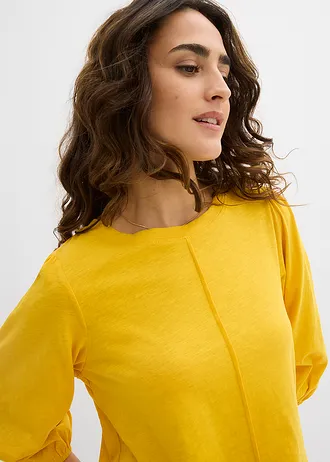 T-shirt 100% coton • jaune safran • Boutique bonprix