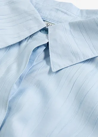 Bluzka koszulowa z lejącego materiału z wiskozą • niebieski pudrowy • sklep bonprix