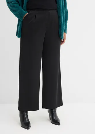 Comfortabele broek van soepele sweat, Kleur: zwart