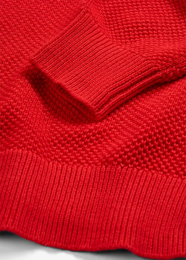 Pull en grosse maille avec patte de boutonnage • fraise • product-page.page-title-suffix