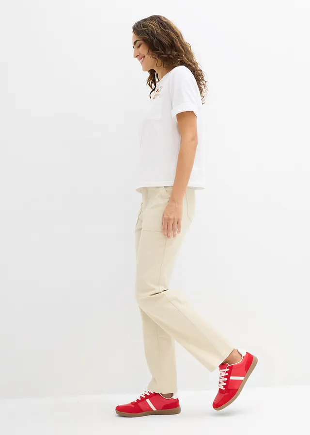 Cropped twill broek • lichtsand • product-page.page-title-suffix
