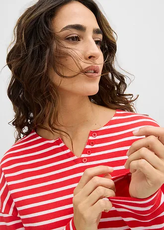 Mikina • jahodová/bílá s proužky • bonprix obchod