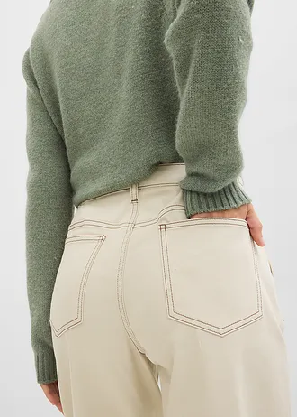 Barrel twill broek • lichtsand • bonprix online shop