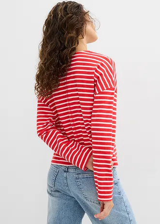 Bluză casual • roșu-căpșună-alb dungat • magazin bonprix