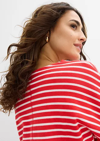 Mikina • jahodová/bílá s proužky • bonprix obchod