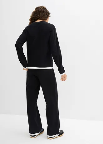 Katoenen joggingpak (2 delig set) • zwart/wit • bonprix online shop