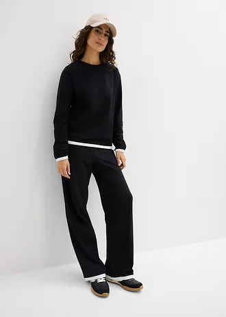 Trening din bumbac (set dublu) • negru/alb • magazin bonprix