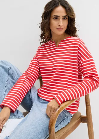 Bluza • truskawkowo-biały w paski • sklep bonprix