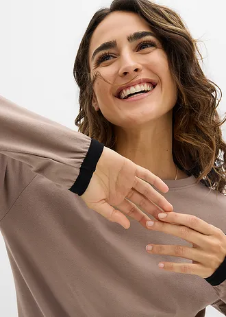 Trening din bumbac (set dublu) • gri-bej/negru • magazin bonprix