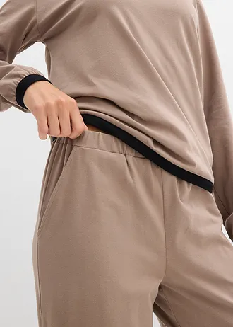 Trening din bumbac (set dublu) • gri-bej/negru • magazin bonprix