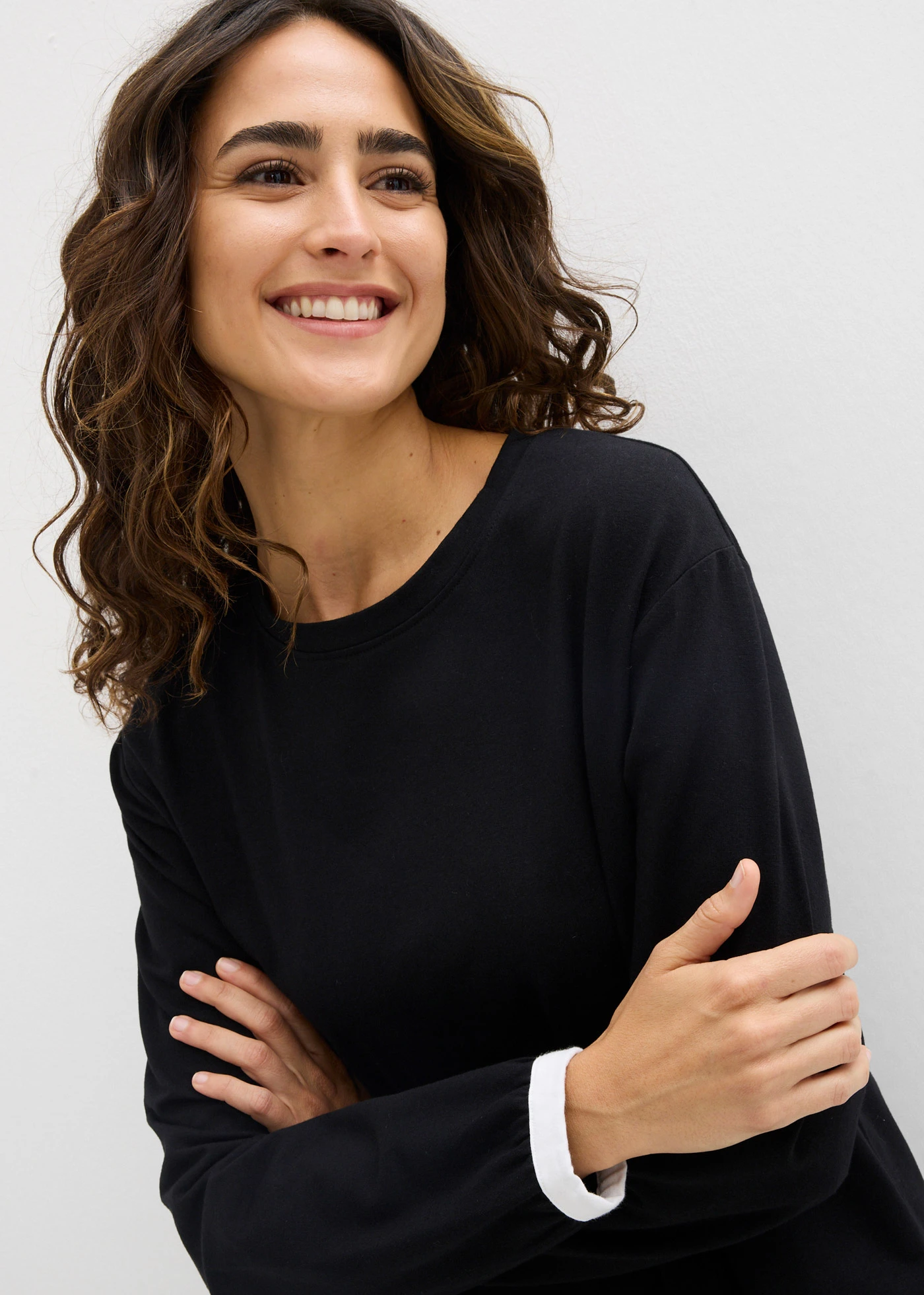 Trening din bumbac (set dublu) • negru/alb • magazin bonprix