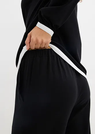 Katoenen joggingpak (2 delig set) • zwart/wit • bonprix online shop