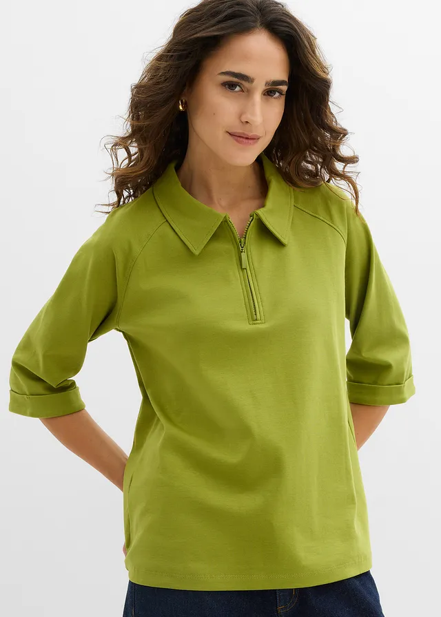 T-shirt à col zippé • vert mousse • product-page.page-title-suffix