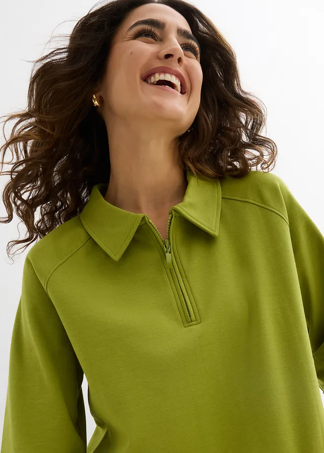 T-shirt à col zippé • vert mousse • product-page.page-title-suffix