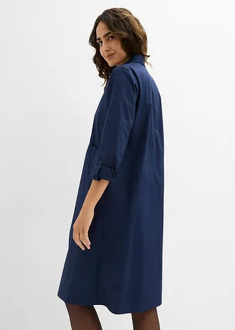 Overhemdjurk van puur katoen, Kleur: donkerblauw