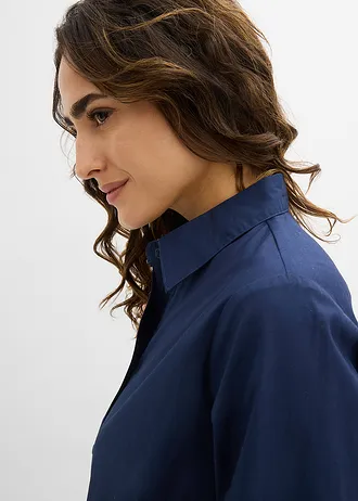 Rochie tip cămașă din bumbac 100% • bleumarin • magazin bonprix