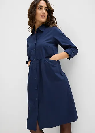 Rochie tip cămașă din bumbac 100% • bleumarin • magazin bonprix