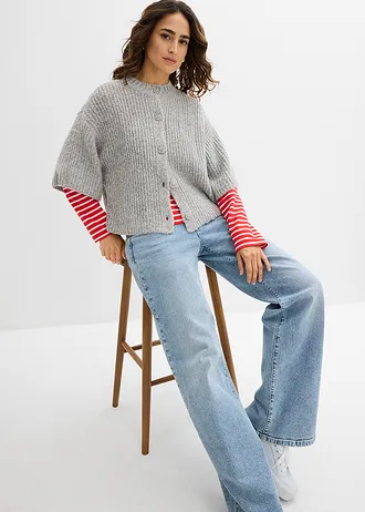 Pletený kabátek • šedý melír • bonprix obchod