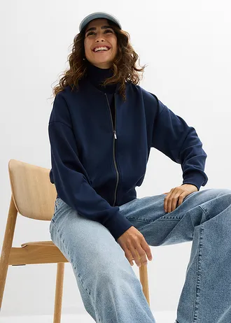 Blouson en molleton avec viscose • bleu foncé • Boutique bonprix