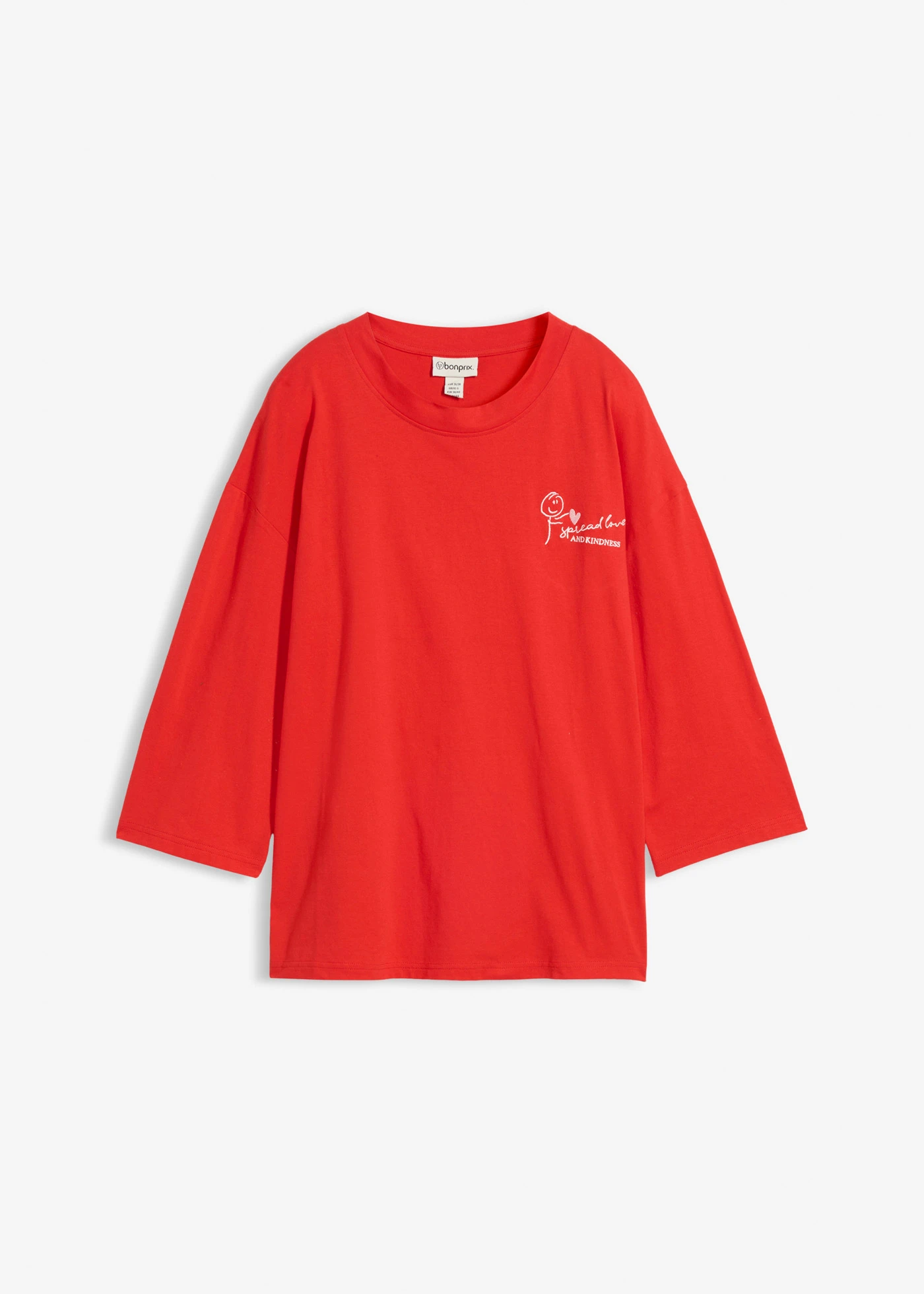 T-shirt boxy 100% coton • fraise-écru • Boutique bonprix