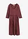 Robe midi en jersey coton, Couleur: rouge érable/sable clair rayé