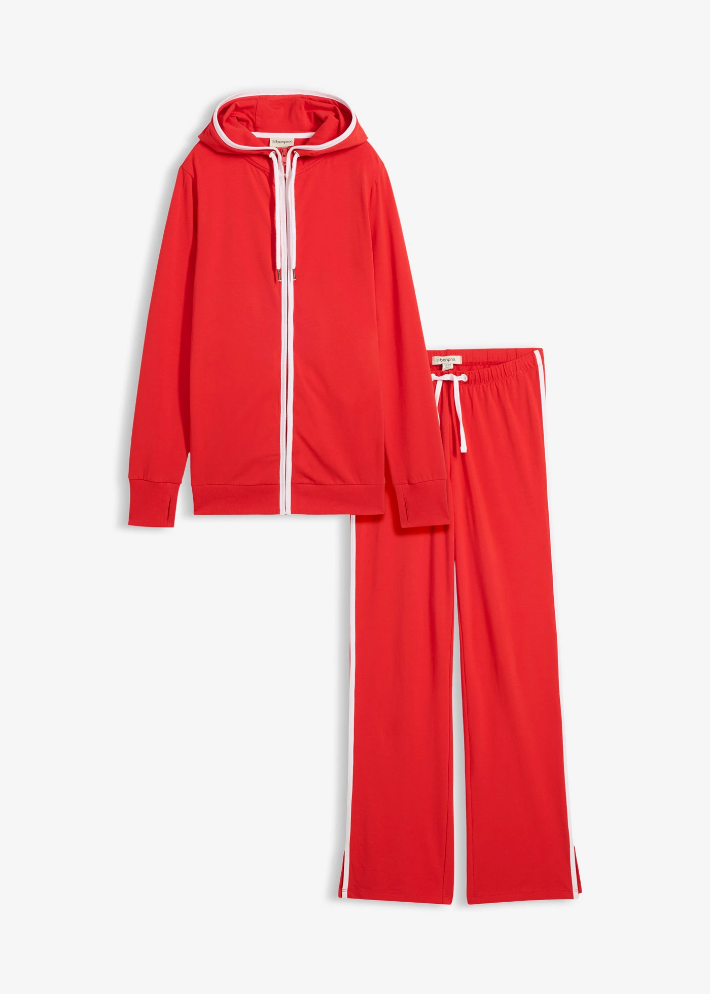 Dres sportowy bawełniany ze stretchem (komplet 2 cz.) • truskawkowy • sklep bonprix