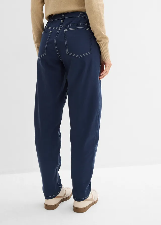 Pantalon en twill barrel • bleu foncé • product-page.page-title-suffix