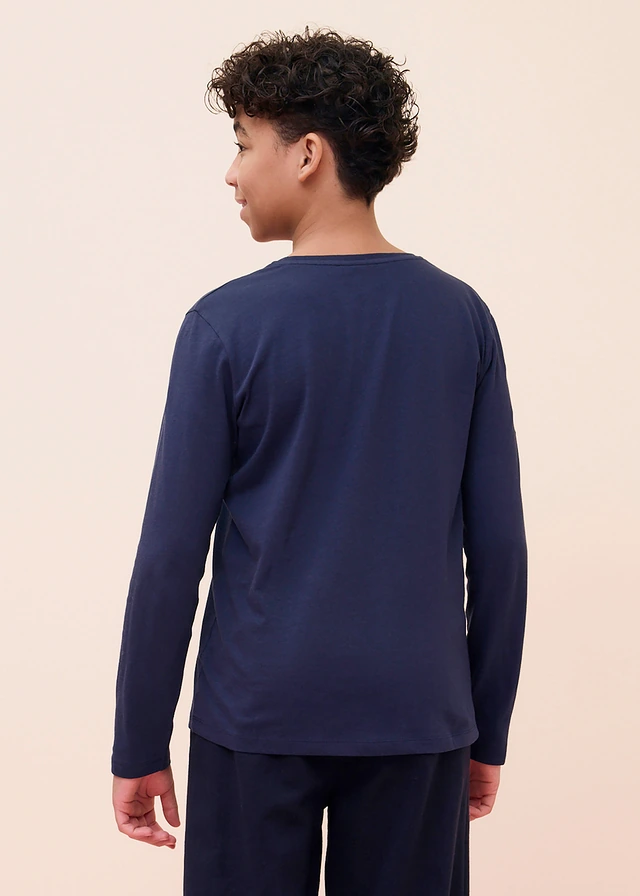 Longsleeve met biologisch katoen (set van 5), Kleur: zwart+mosgroen+antraciet gemêleerd+wit+donkerblauw