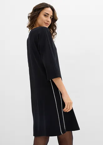 Robe en jersey à passepoil contrastant • noir • Boutique bonprix