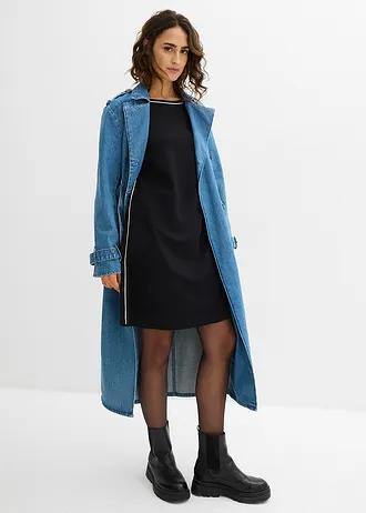 Úpletové šaty z bio bavlny, kontrastné lemovanie • čierna • obchod bonprix