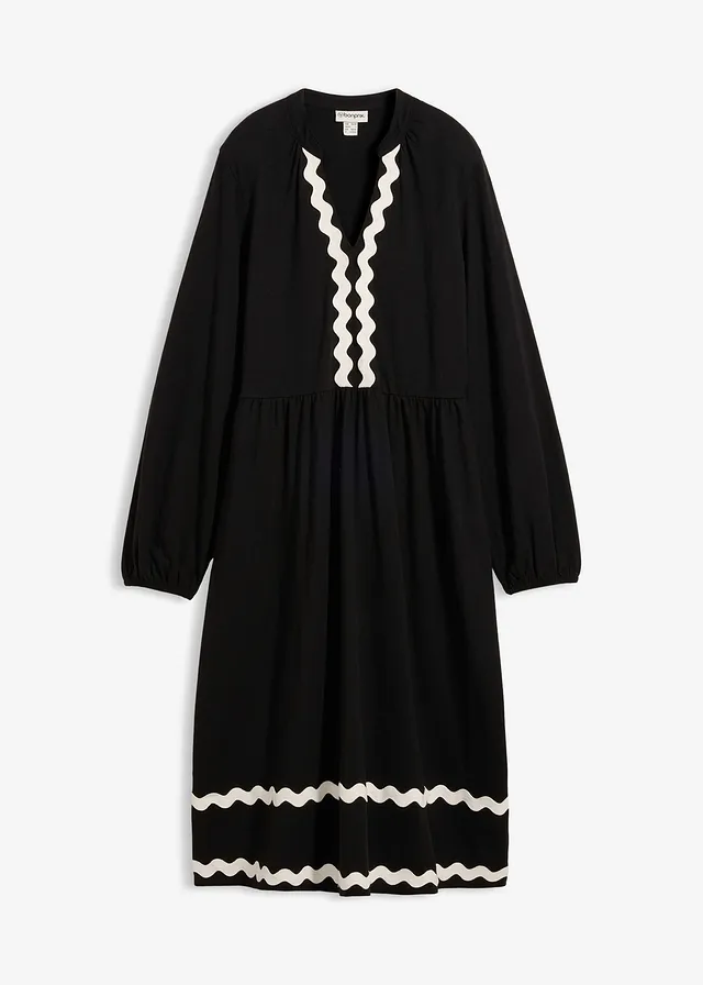 Robe en jersey • noir-écru • Boutique bonprix