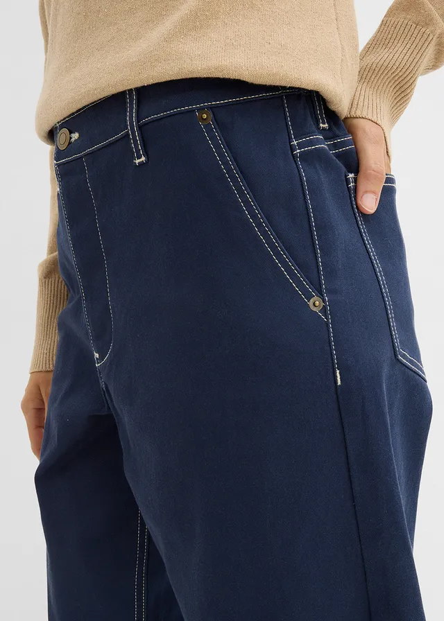Pantalon en twill barrel • bleu foncé • product-page.page-title-suffix