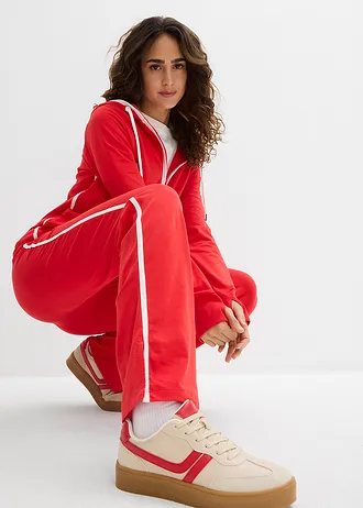 Dres sportowy bawełniany ze stretchem (komplet 2 cz.) • truskawkowy • sklep bonprix