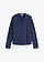 Katoenen trui met knoopdetail, Kleur: donkerblauw