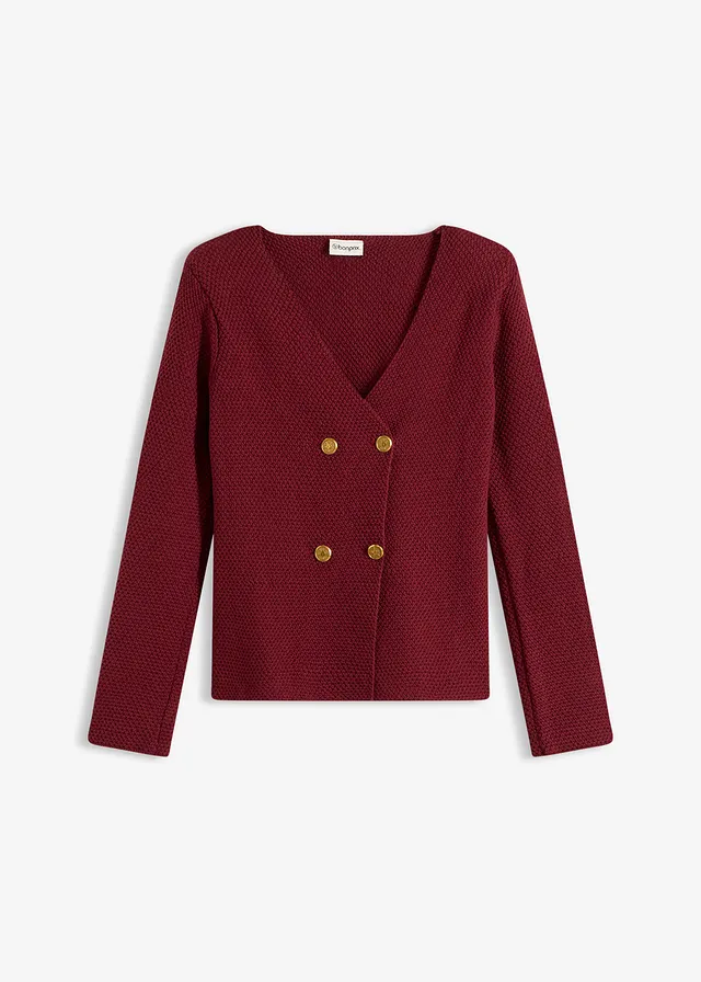 Żakiet dzianinowy • czerwony rubinowy • sklep bonprix