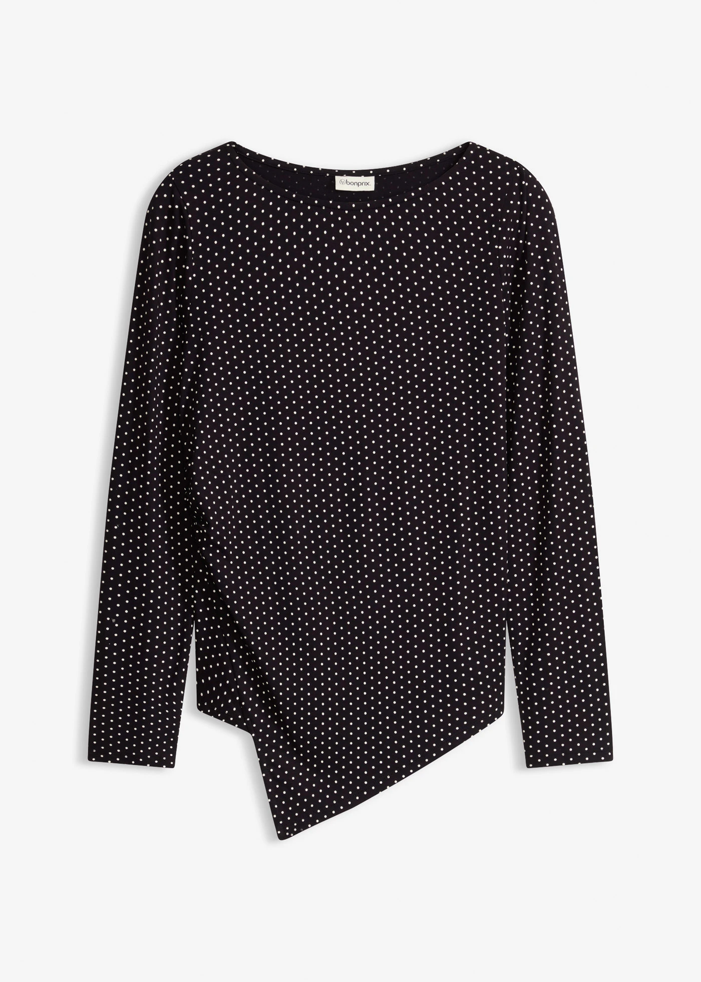 Shirt in een zachte viscosemix • zwart met wolwit • bonprix online shop