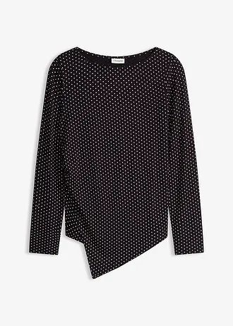 Shirt in een zachte viscosemix • zwart met wolwit • bonprix online shop