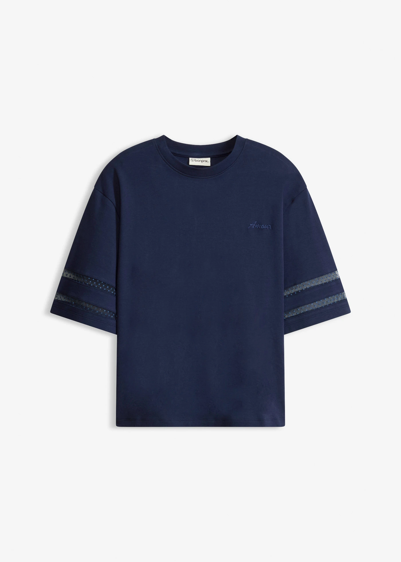 T-shirt z czystej bawełny organicznej • granatowy • sklep bonprix