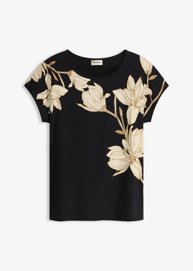 T-shirt • noir/sable clair/camel • Boutique bonprix