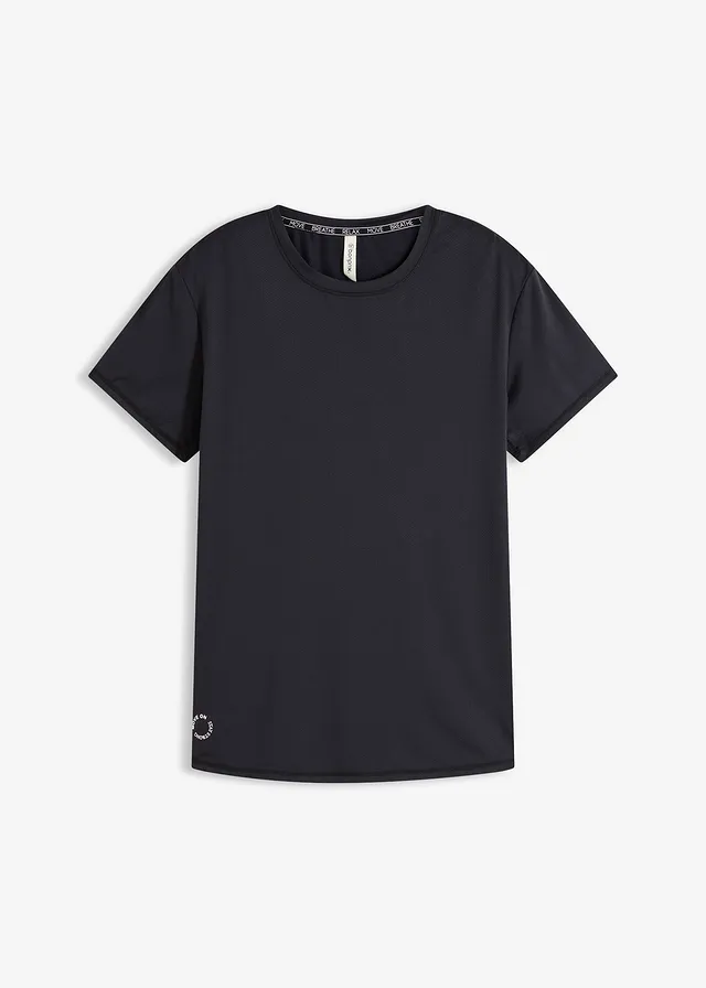 T-shirt de sport large et texturé, Couleur: noir