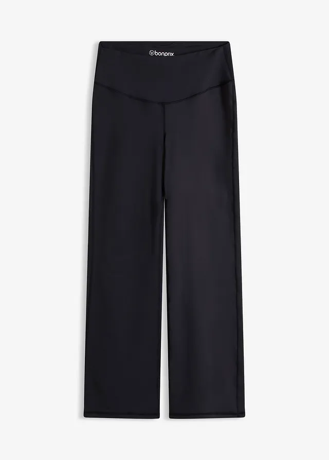 Legging de sport en matière toucher coton, coupe droite