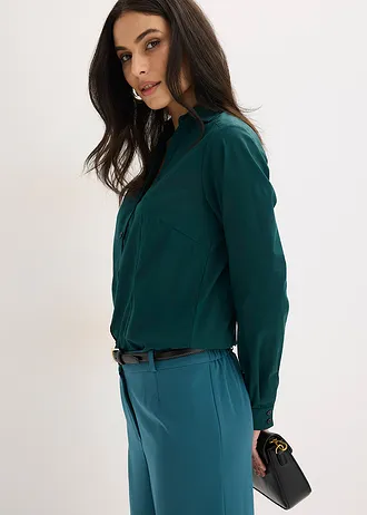 Cămașă cu stretch • verde profund • magazin bonprix